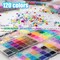 6 Boxes 16800pcs 72 Colors Clay Beads and 48 Colors Glass Seed Beads for Friendship Bracelets Making Kit Heishi Beads with Letters Beads for Girls